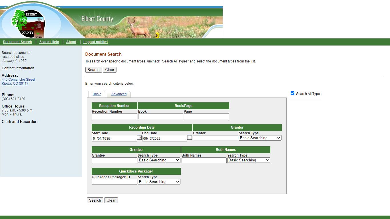 Elbert County Clerk - Document Search